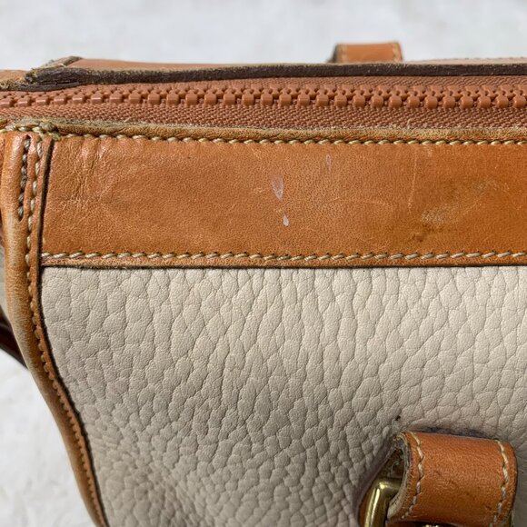 Dooney & Burke Women's Vintage Cream Leather Handbag - Picture 12 of 15